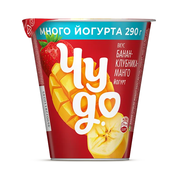 Йогурт густой банан-клубника-манго Йогурт густой банан-клубника-манго